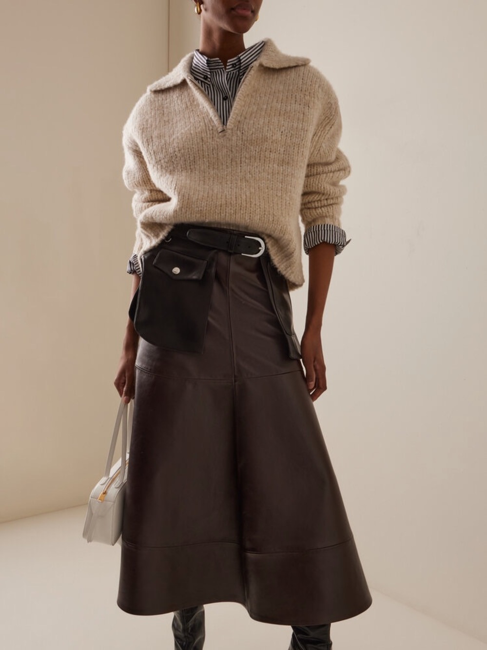 Brandon Maxwell The Posie half zip cashmere sweater